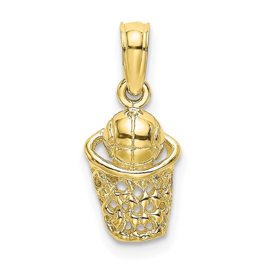 10k Basketball w/Net Charm