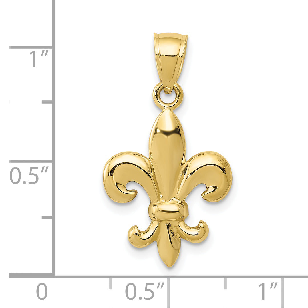 10k Polished Fleur de Lis Pendant
