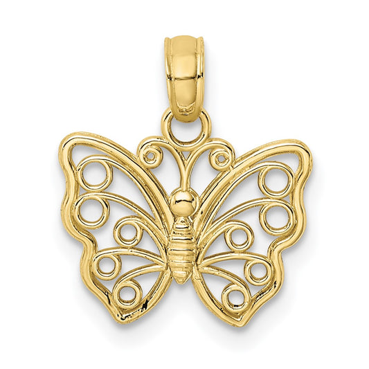 10K Cut-Out Small Butterfly Charm