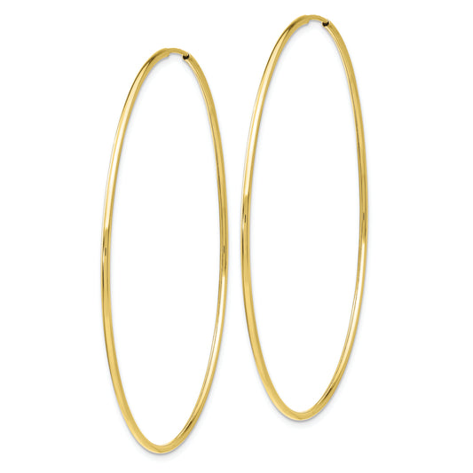 10k Polished Endless Tube Hoop Earrings