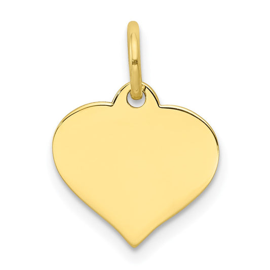 10k Plain .013 Gauge Heart Disc Charm
