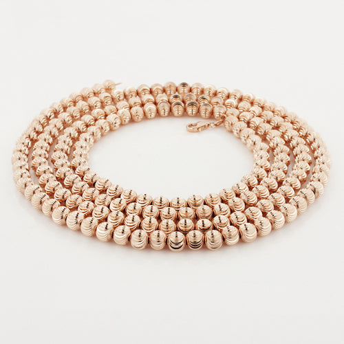 10kt Rose Gold Moon Cut Chain 2.5mm 18 To 30 Inches