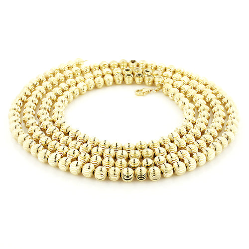 10kt Yellow Gold Moon Cut Chain 2mm to 5mm & 16" to 30" Inches Length