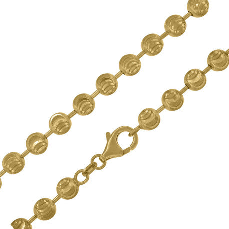 10kt Yellow Gold Moon Cut Chain 2mm 16 To 30 Inches