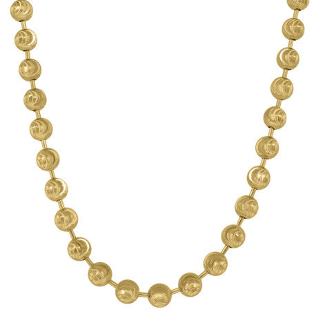 10kt Yellow Gold Moon Cut Chain 2.5mm 18 To 30 Inches