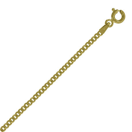 10kt Yellow Gold Solid Cuban Chain 2mm 9 To 24 Inches
