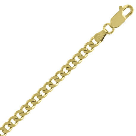10kt Yellow Gold Solid Cuban Chain 3.5mm 7 To 30 Inches