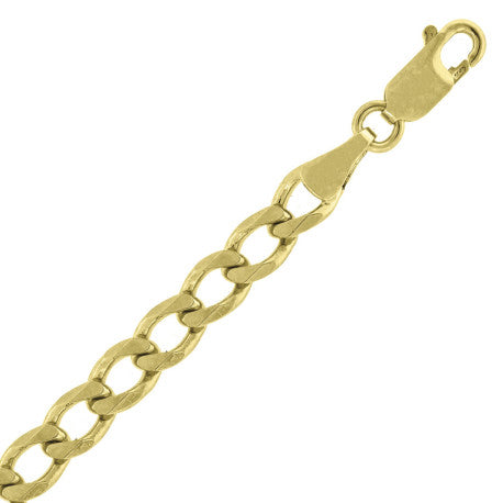 10kt Yellow Gold Solid Cuban Chain 4.7mm 7 To 30 Inches