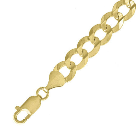 10kt Yellow Gold Solid Cuban Chain 9.8mm 8 To 30 Inches