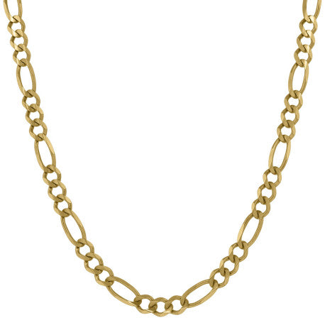 10kt Yellow Gold Solid Figaro Chain 5.5mm 7 to 30 inches