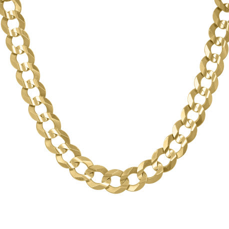 10kt Yellow Gold Solid Cuban Chain 16mm