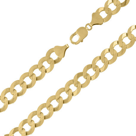 10kt Yellow Gold Solid Cuban Chain 16mm