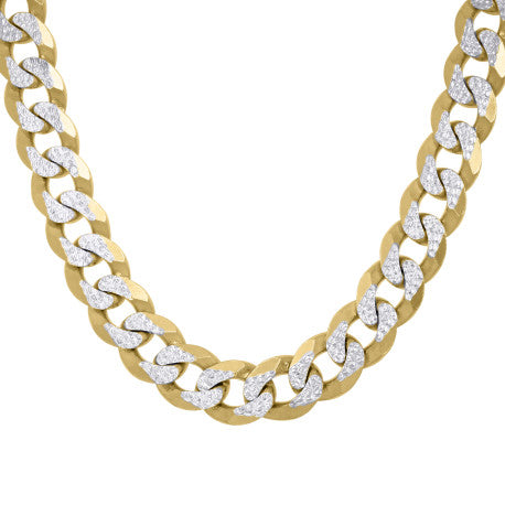 10kt Yellow Gold Solid Cuban Chain 16mm