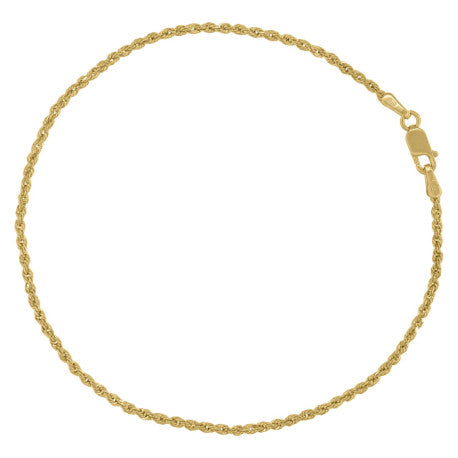 10kt Yellow Gold Solid Rope Chain 1mm 9 to 30 inches