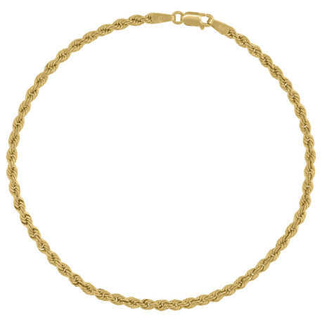 10kt Yellow Gold Solid Rope Chain 4mm 8 to 30 inches