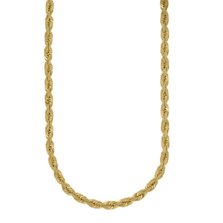 10kt Yellow Gold Solid Rope Chain 6mm 8 to 26 inches