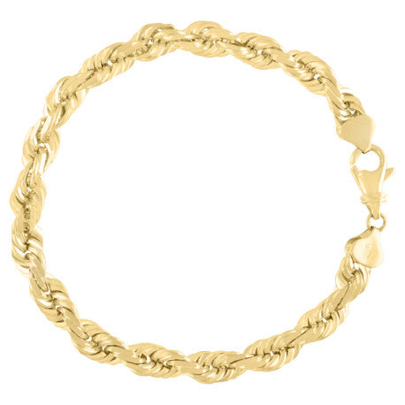 10kt Yellow Gold Solid Rope Chain 8mm 9 to 30 inches