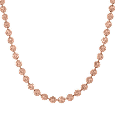10kt Rose Gold Moon Cut Chain 3mm 22 To 30 Inches
