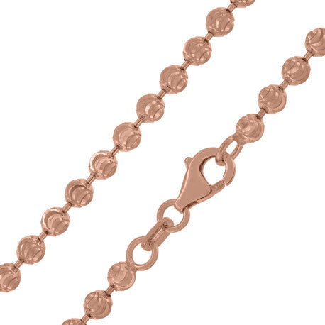 10kt Rose Gold Moon Cut Chain 3mm 22 To 30 Inches