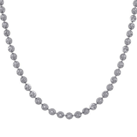 10kt White Gold Moon Cut Chain 2mm 16 To 30 Inches