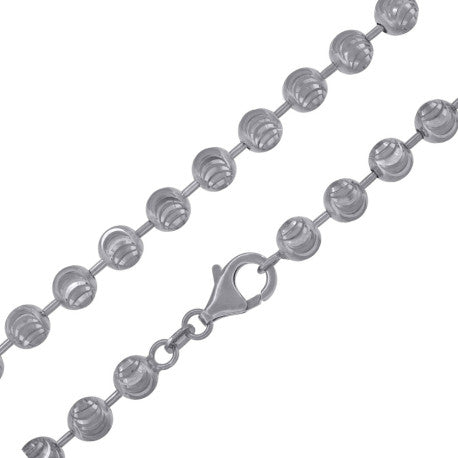 10kt White Gold Moon Cut Chain 4mm 24 To 30 Inches