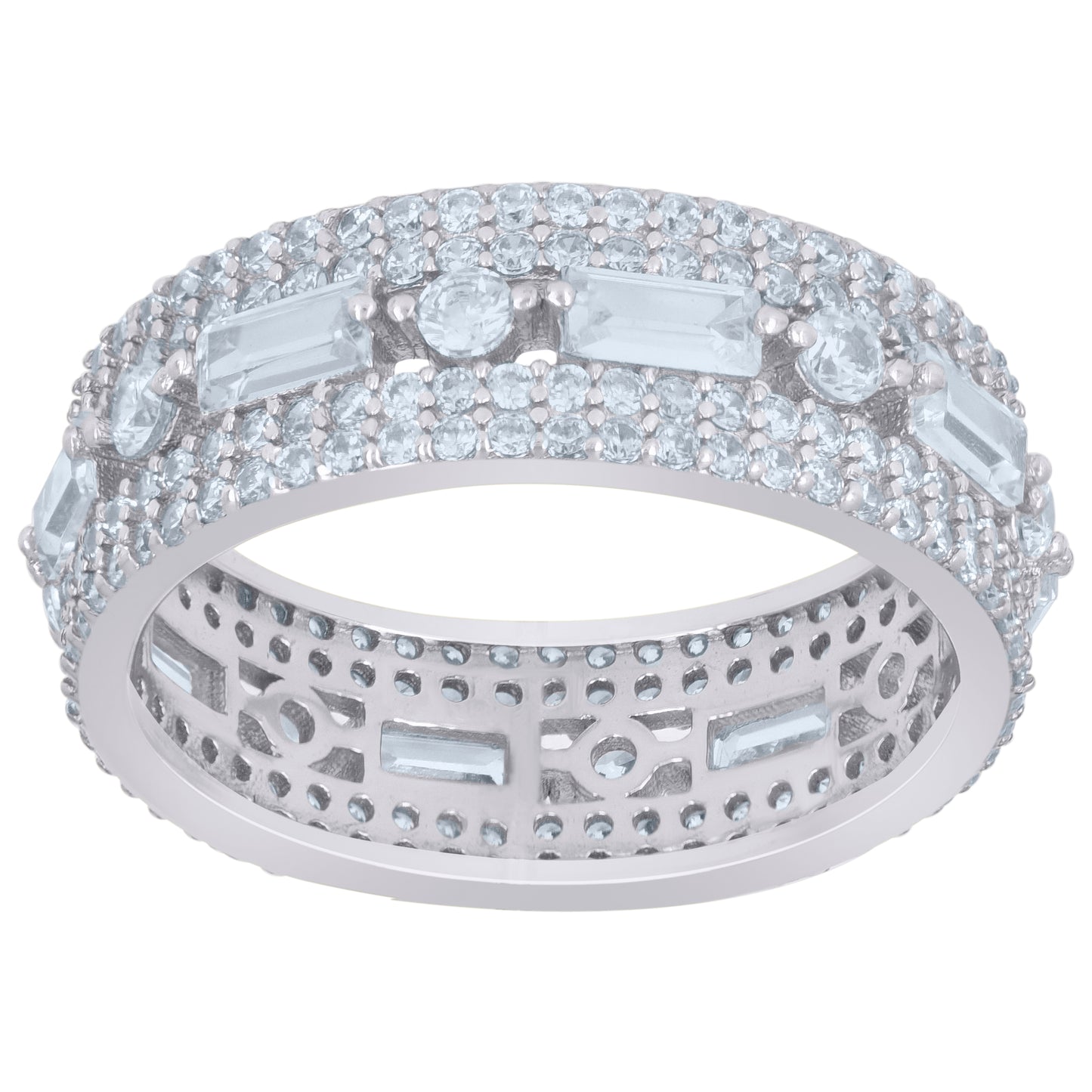 925 Sterling Silver Cz Ring S6