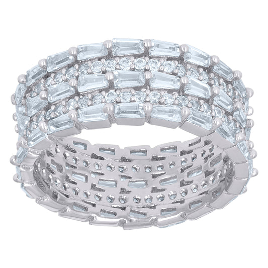 925 Sterling Silver Cz Ring Sz6