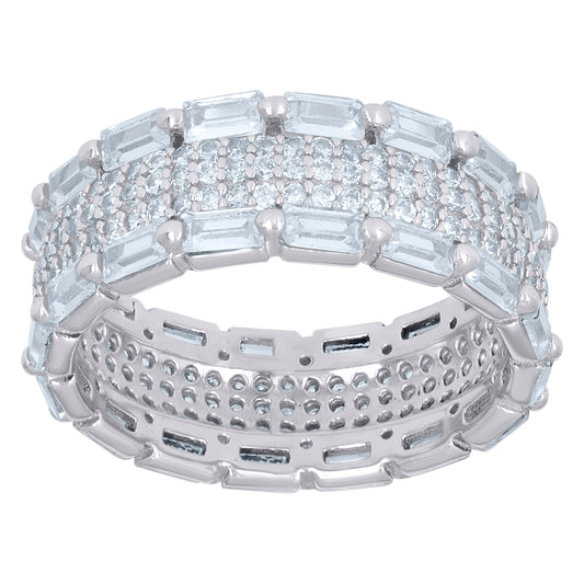 925 Sterling Silver Cz Ring Sz6