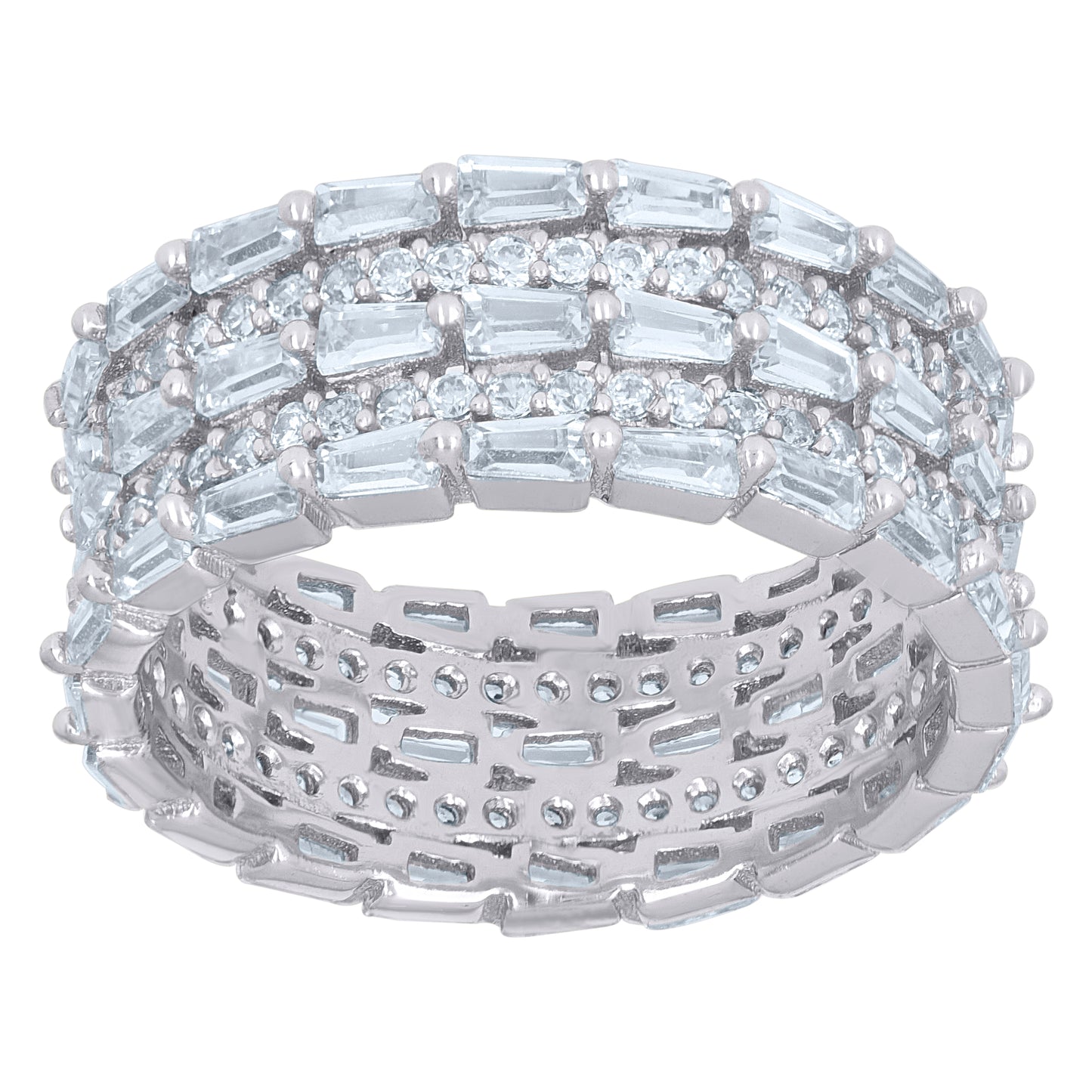 925 Sterling Silver Cz Ring Sz6