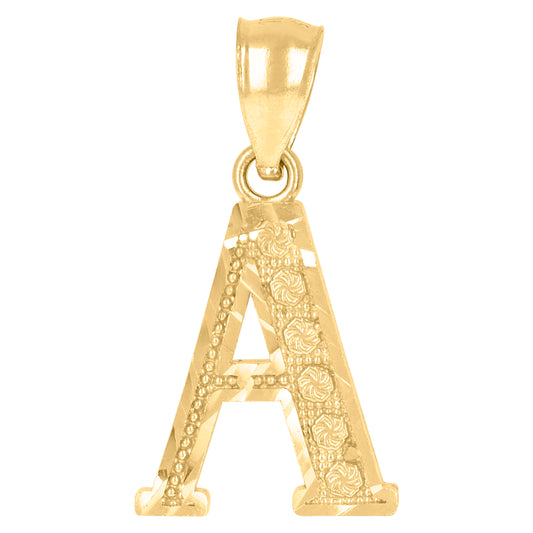 10Kt Gold Initial Letter Pendant "A"
