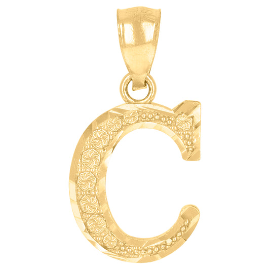 10Kt Gold Initial Letter Pendant "C"