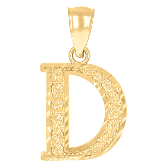 10Kt Gold Initial Letter Pendant "D"