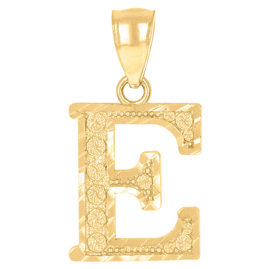 10Kt Gold Initial Letter Pendant "E"