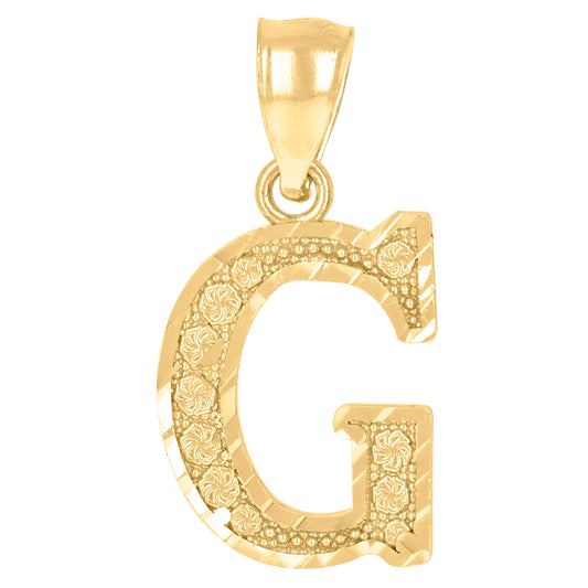10Kt Gold Initial Letter Pendant "G"
