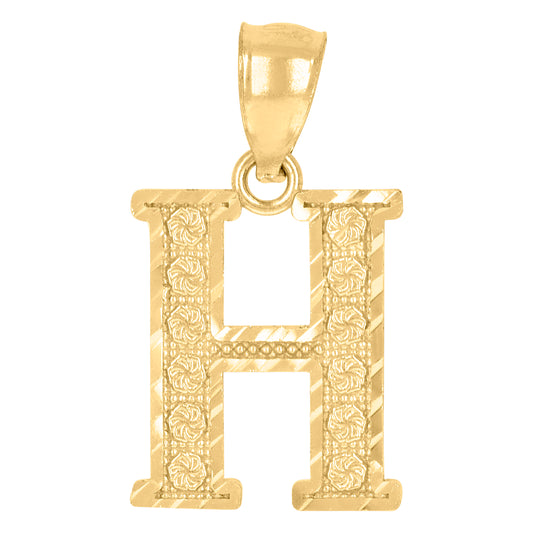10Kt Gold Initial Letter Pendant "H"