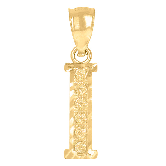 10Kt Gold Initial Letter Pendant "I"