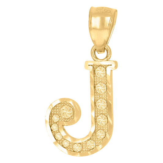 10Kt Gold Initial Letter Pendant "J"