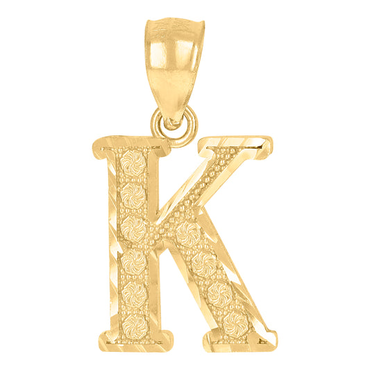 10Kt Gold Initial Letter Pendant "K"