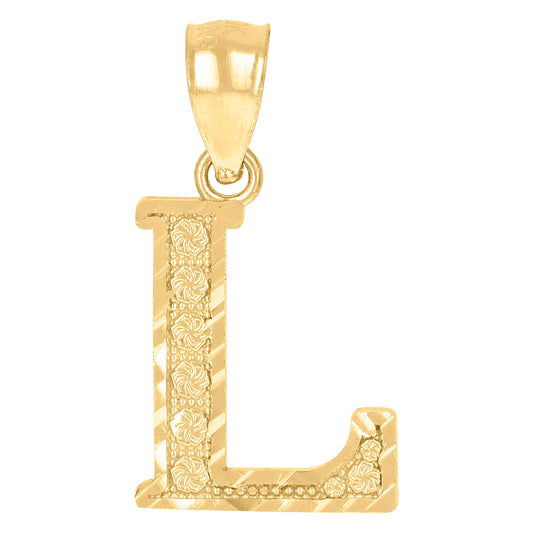 10Kt Gold Initial Letter Pendant "L"