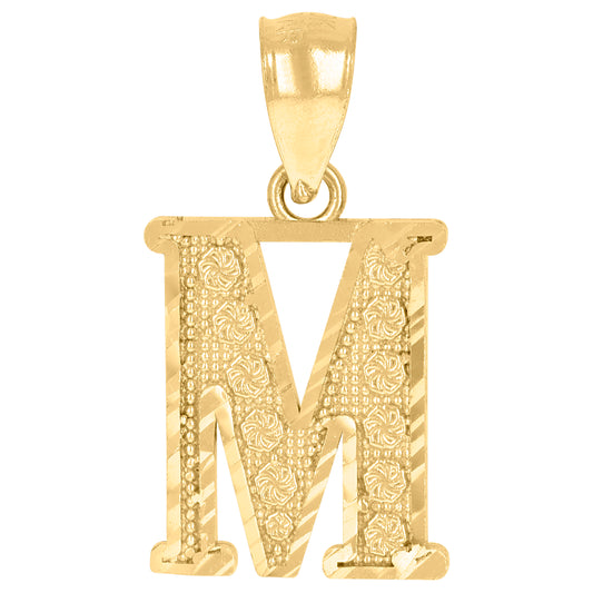 10Kt Gold Initial Letter Pendant "M"