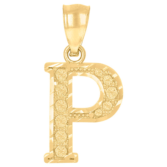 10Kt Gold Initial Letter Pendant "P"