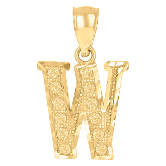 10Kt Gold Initial Letter Pendant "W"