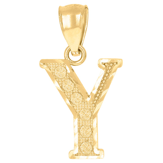 10Kt Gold Initial Letter Pendant "Y"