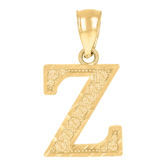 10Kt Gold Initial Letter Pendant "Z"