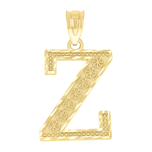10Kt Gold Initial "Z" Letter Pendant