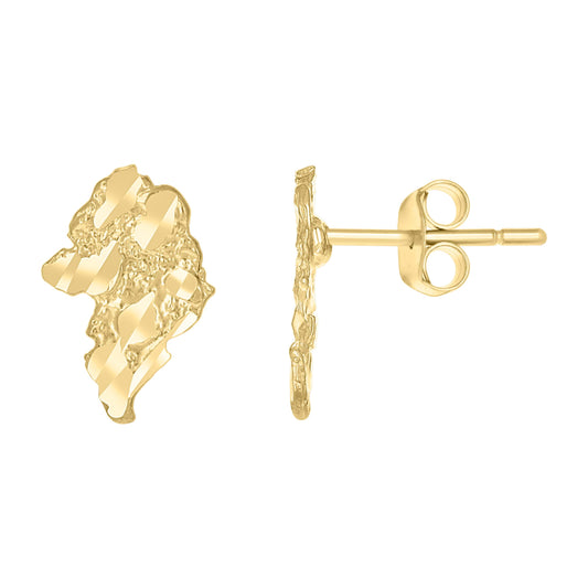 10Kt Gold Nugget Earrings