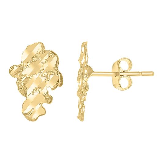 10Kt Gold Nugget Earrings