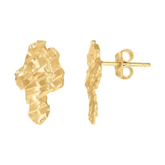 10Kt Gold Nugget Earrings