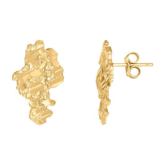 10Kt Gold Nugget Earrings
