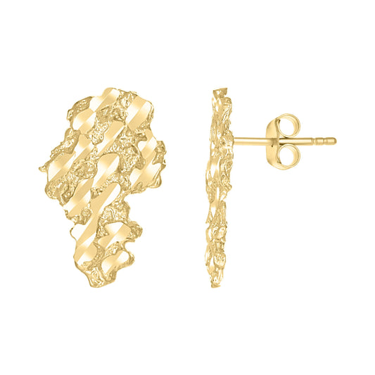 10Kt Gold Nugget Earrings